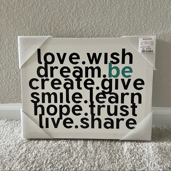 HomeGoods Other - NWT Canvas Word Art
